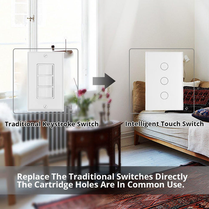 Smart WiFi Touch Switch 3 Gang - US Version