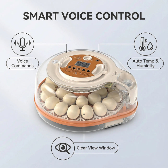 26 Egg Incubator with Smart Voice Control Automatic Egg Turning