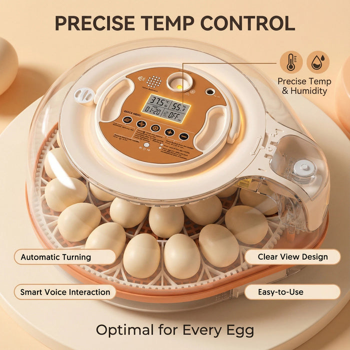 26 Egg Incubator with Smart Voice Control Automatic Egg Turning