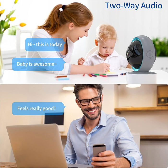 Security Camera 1080P with Night Vision Pan/Tilt Motion Detection 2-Way Audio