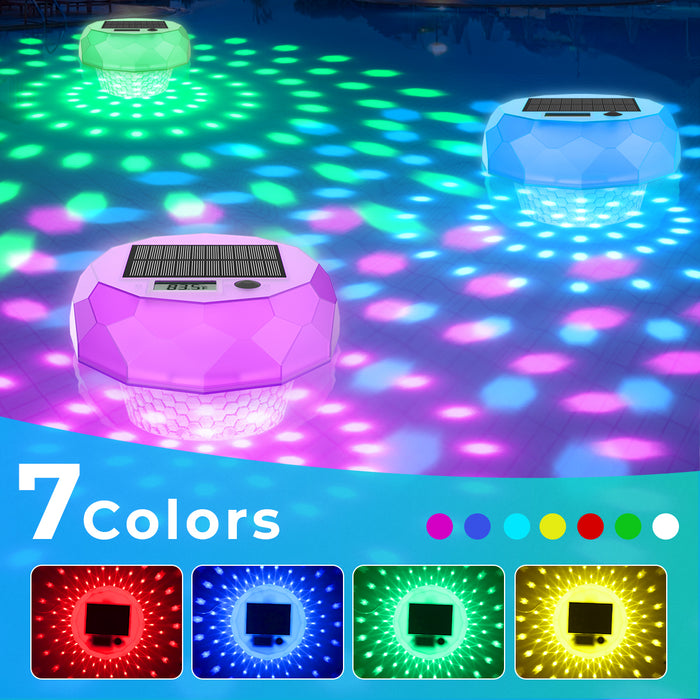 Solar Powered Floating Digital Pool Thermometer RGB Lights