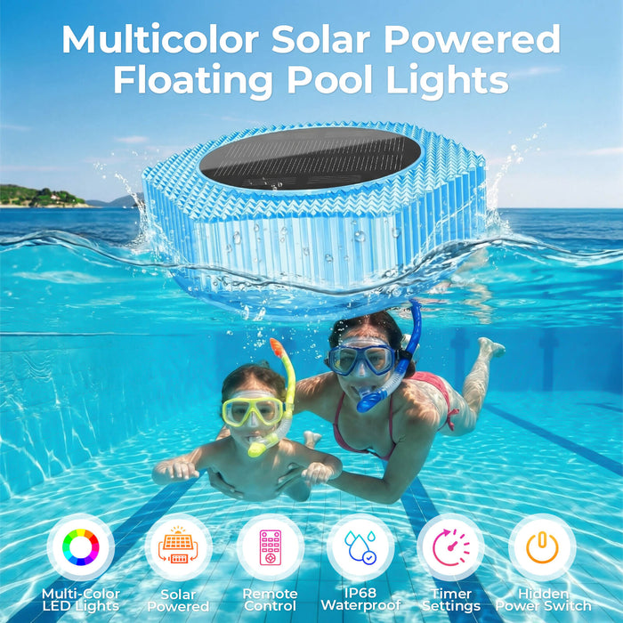4.5 inch Solar Powered Floating Pool Lights RGB Dynamic Lighting Effects