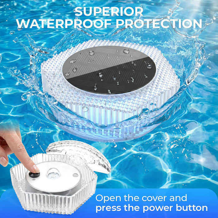 4.5 inch Solar Powered Floating Pool Lights RGB Dynamic Lighting Effects