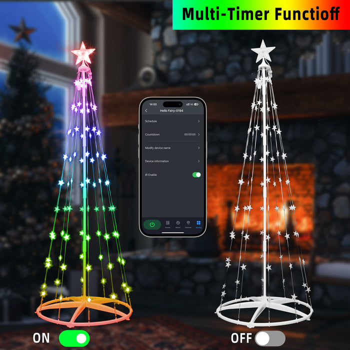 Smart Christmas Cone Tree Star String Lights USB-powered 2025 NEW