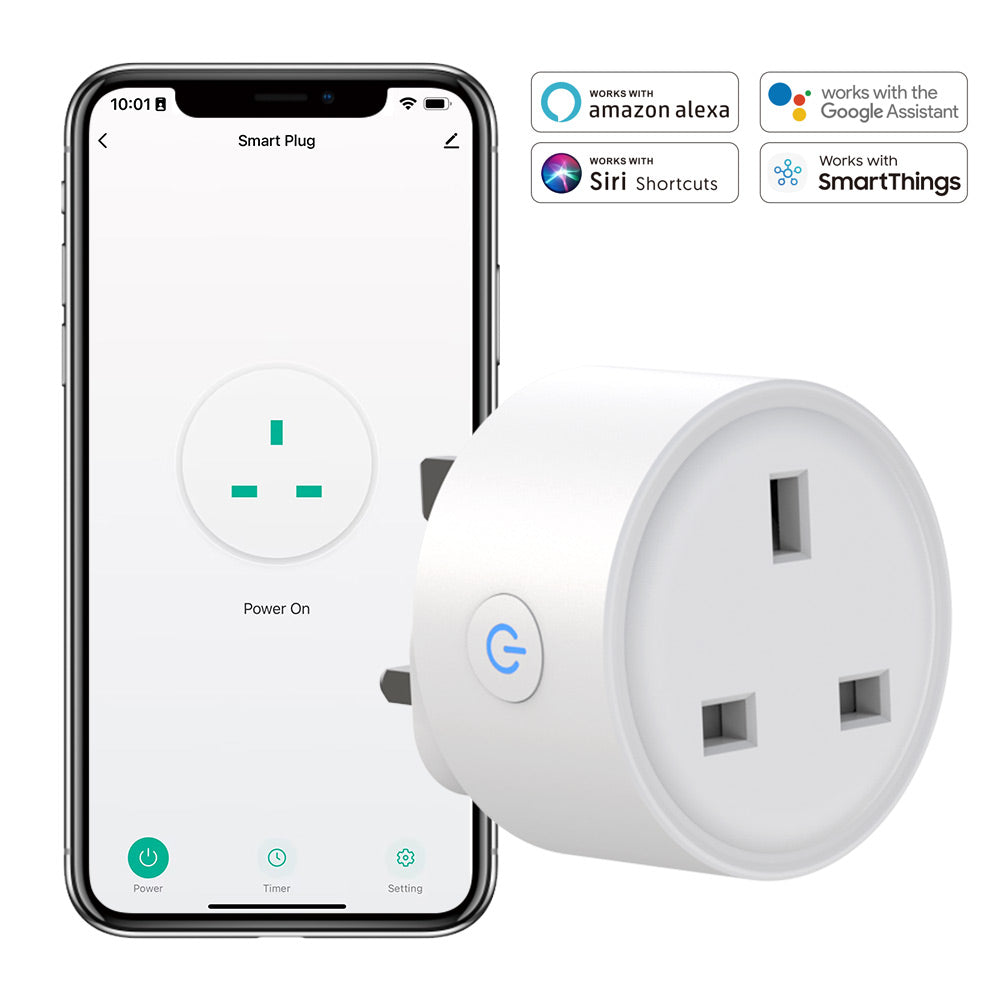 Smart WiFi UK Plug with Energy Monitor, App Control, Voice Control