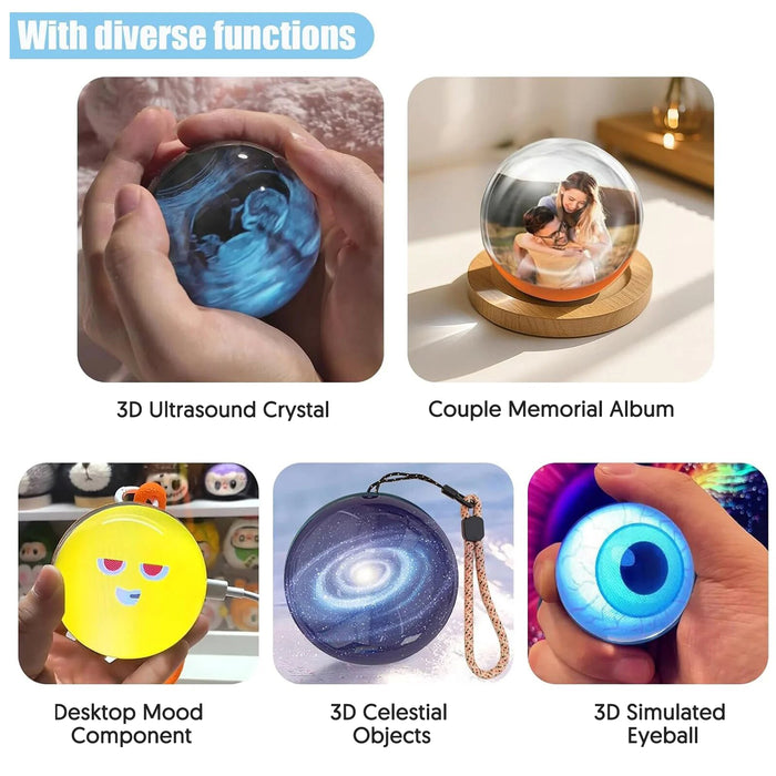 Crystal Ball Digital Photo Album-DIY Video Player 3D Ultrasound Crystal Ball