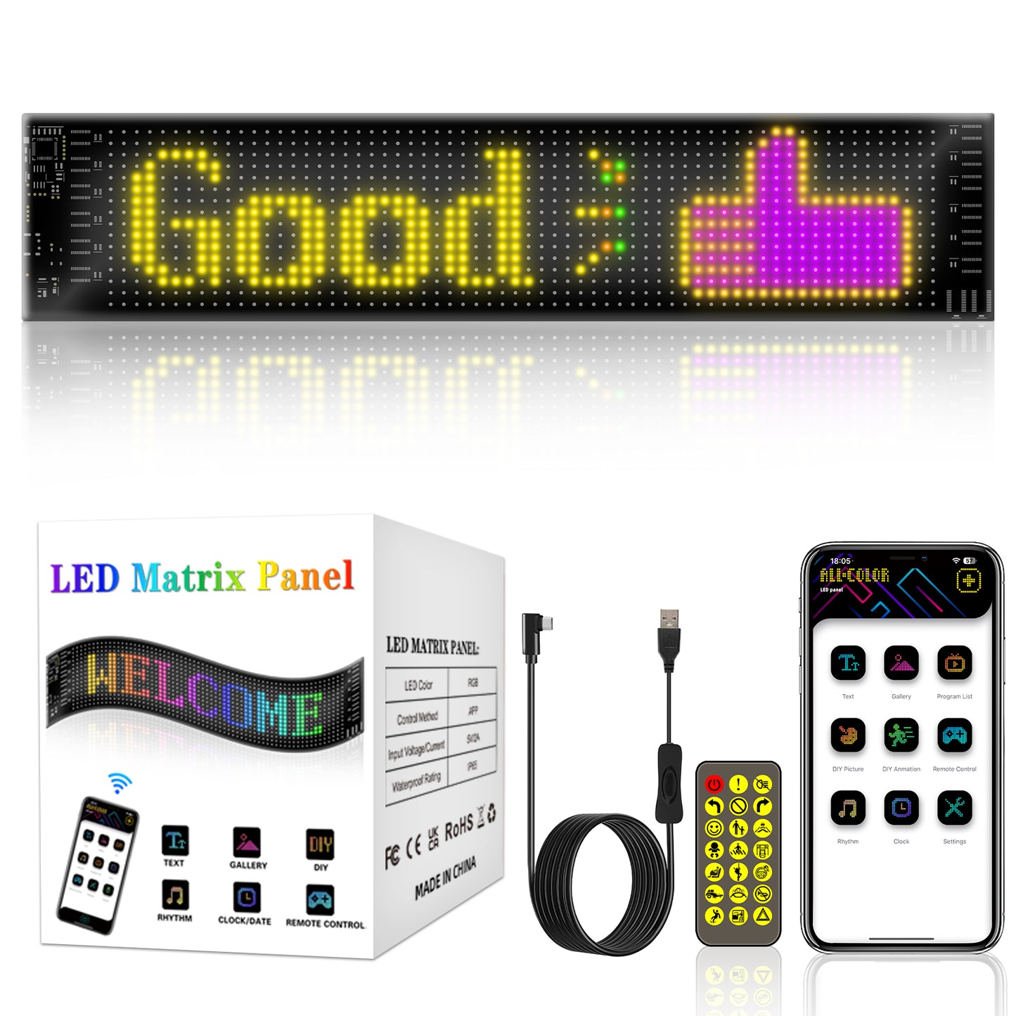 Ultra-thin flexible Bluetooth LED screen