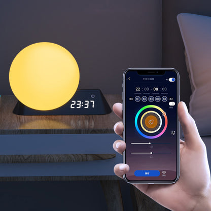 Smart Wake Up Light Alarm Clock BT Speaker Works with Alexa