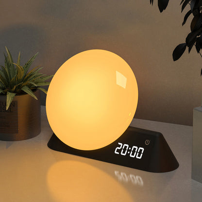 Smart Wake Up Light Alarm Clock BT Speaker Works with Alexa