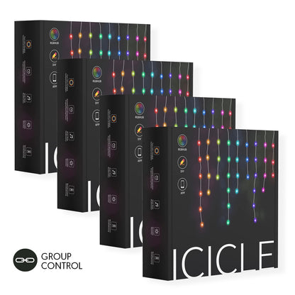 Programmable 33ft RGBIC Icicle Holiday Lights Outdoor Waterproof App-controlled