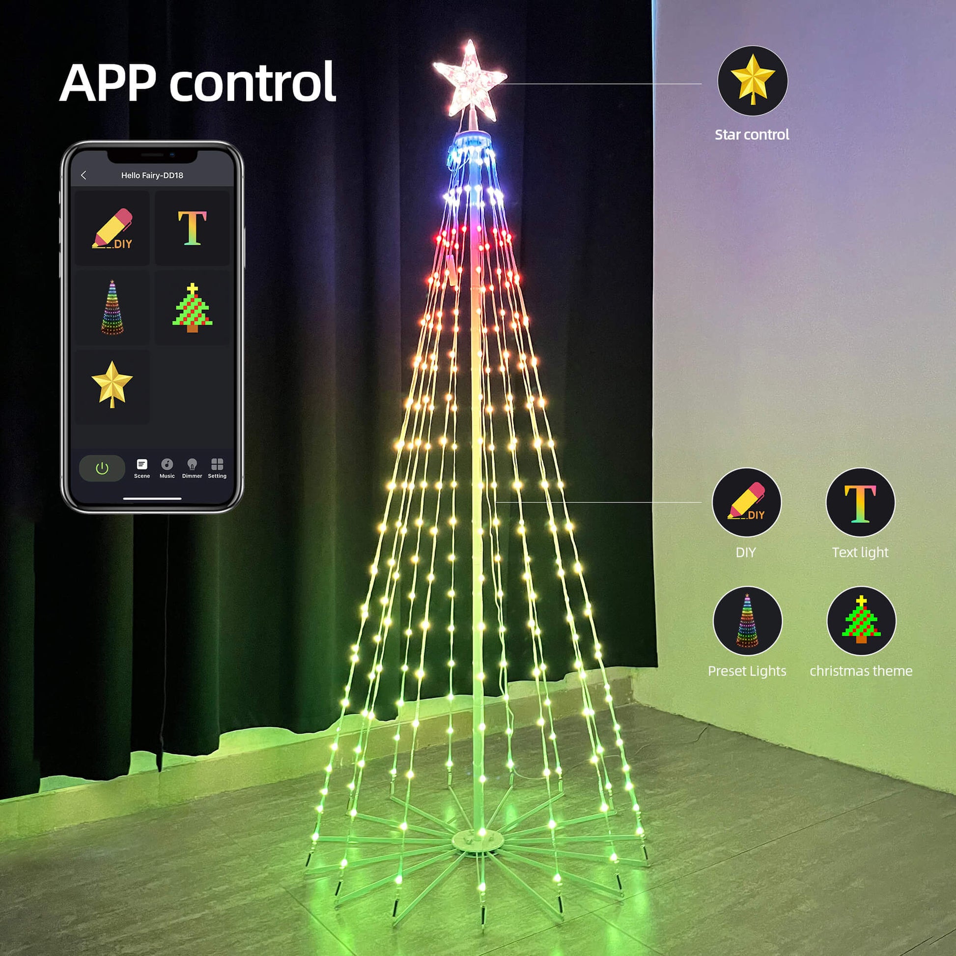 Avatar Controls 245-Count 20.5-ft Multi-function LED Plug-In Christmas String Lights Timer | ABSL33
