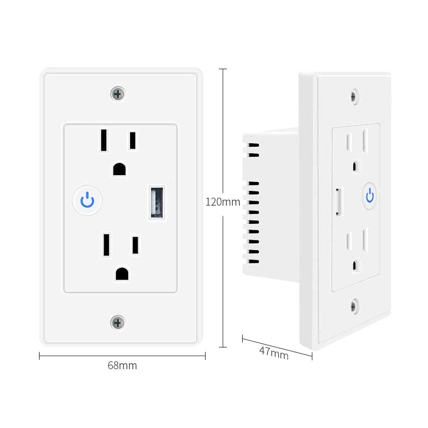 Smart in-Wall Outlet with USB Port