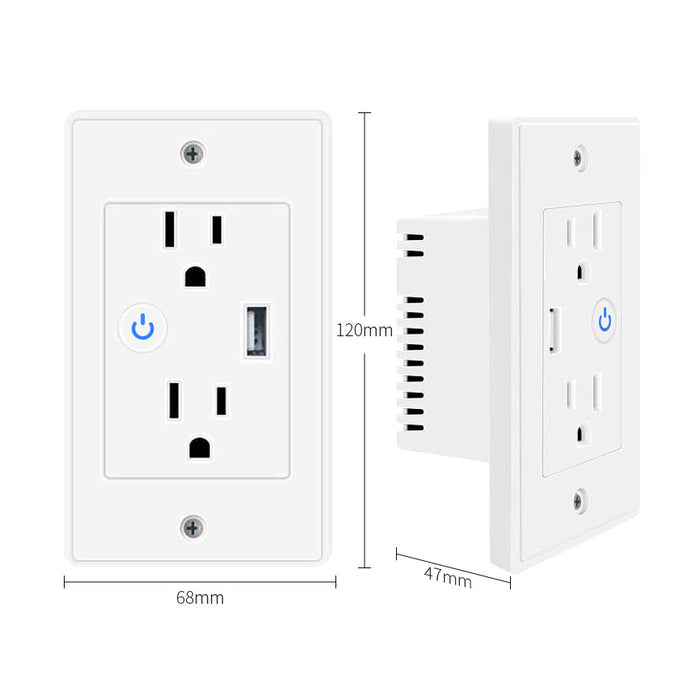 Smart in-Wall Outlet with USB Port
