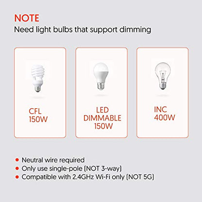 Smart Dimmer Switch with Remote Neutral Required (US Version)