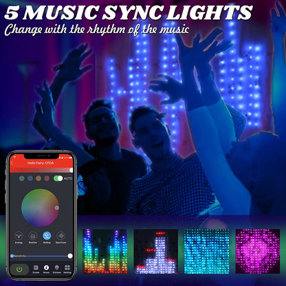 Smart Curtain Lights String with 400 RGB LEDs DIY Your Effects