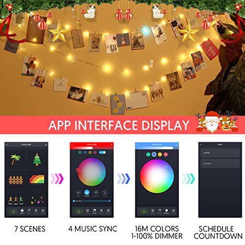 Smart Photo Clip LED Fairy Lights RGBIC Music Sync