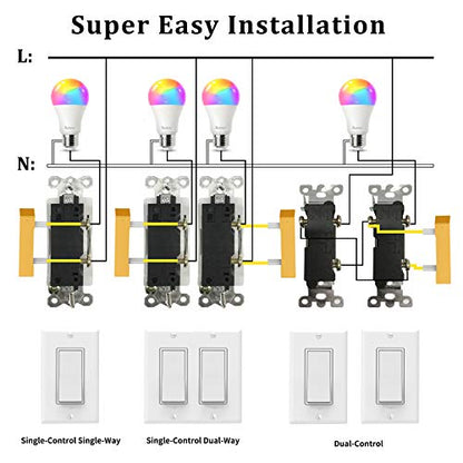 E26 Smart Light Bulb with PowerOn Technology RGBCW 9W