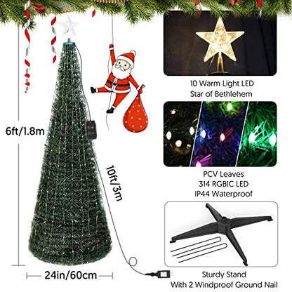 Smart Christmas Tree with Fairy Lights Mucis Sync 6ft High