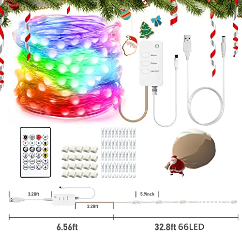 Smart Photo Clip LED Fairy Lights RGBIC Music Sync 33ft 50 Clips