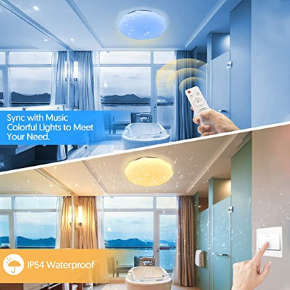 Smart LED Ceiling Lights with Remote RGBCW 36W