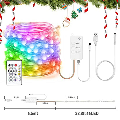 Smart Fairy String Lights RGBIC USB Powered