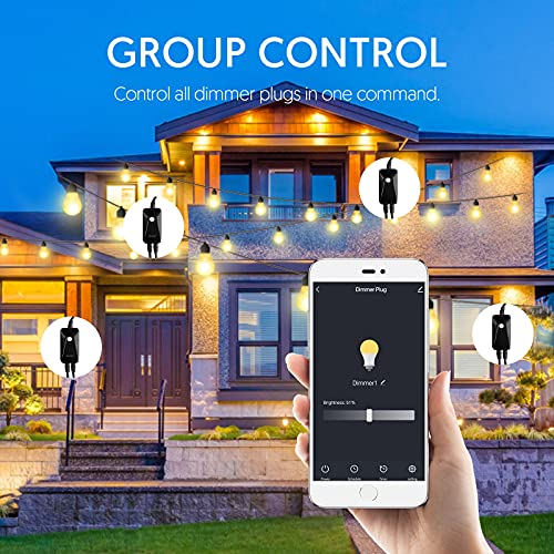Dual-outlet Smart Dimmer Plug Outdoor Waterproof (US Version)
