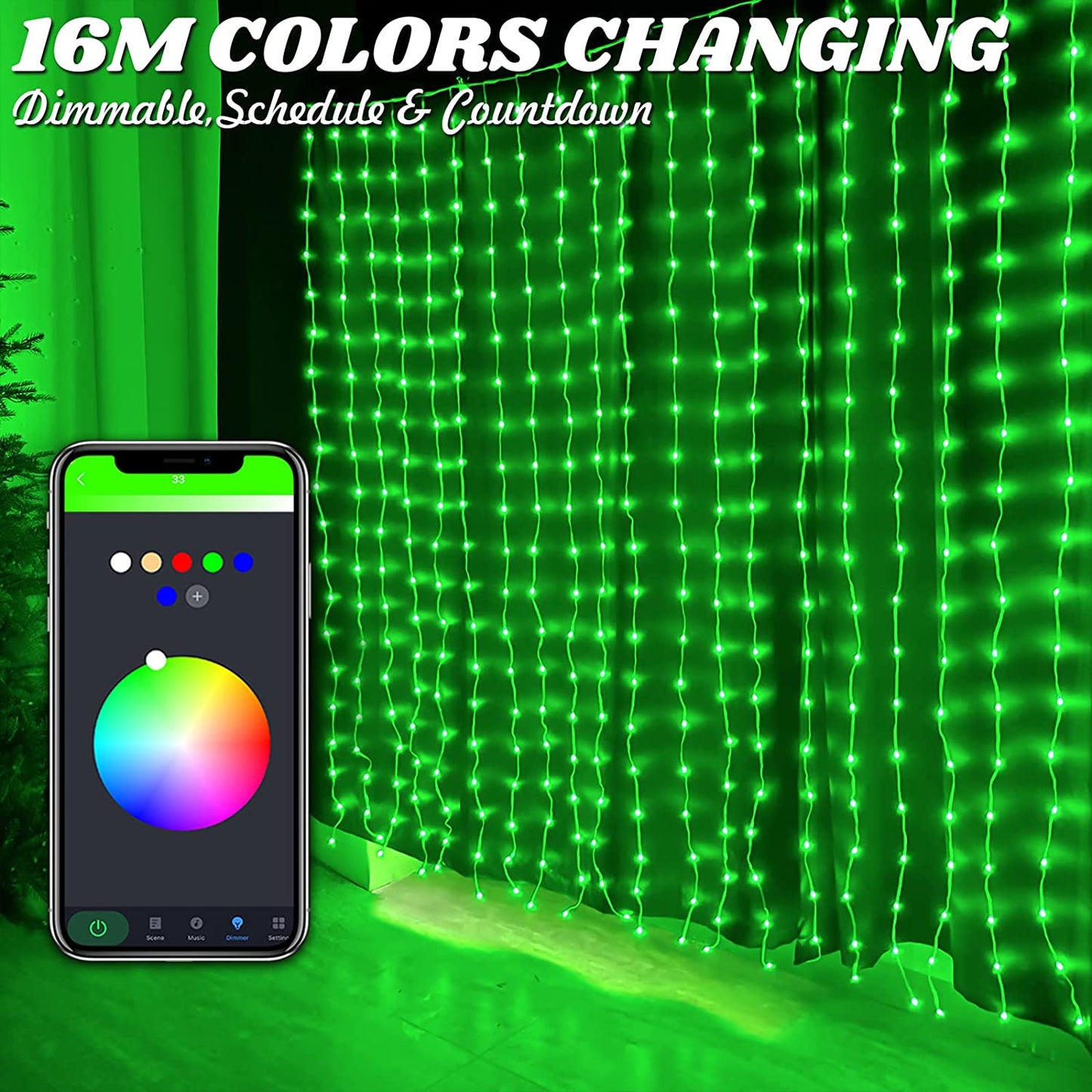 Smart Curtain Lights String with 400 RGB LEDs DIY Your Effects