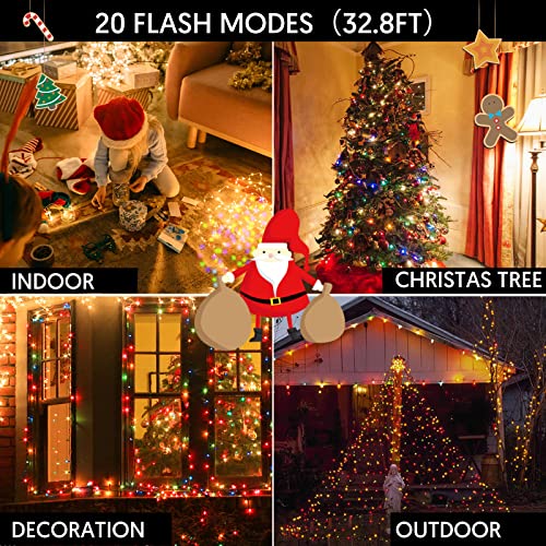 32.8ft Smart Christmas Lights - Color Changing LED Lights with Remote and  Music Sync - Plug in USB String Lights with Timer, RGBIC 