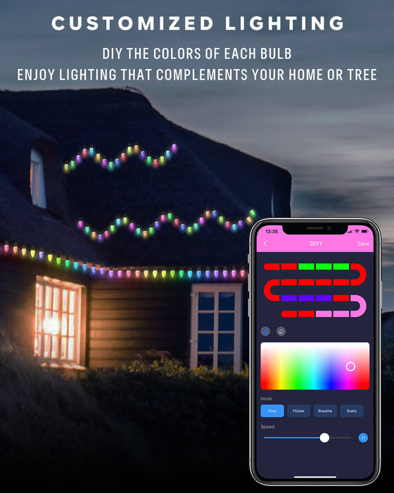 Dynamic C9 Christmas Strawberry String Lights 2025 Upgraded