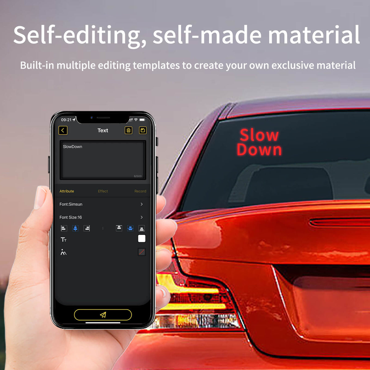Car LED Display Screen Pixel Art Digital Frame Interactive Bluetooth A ...