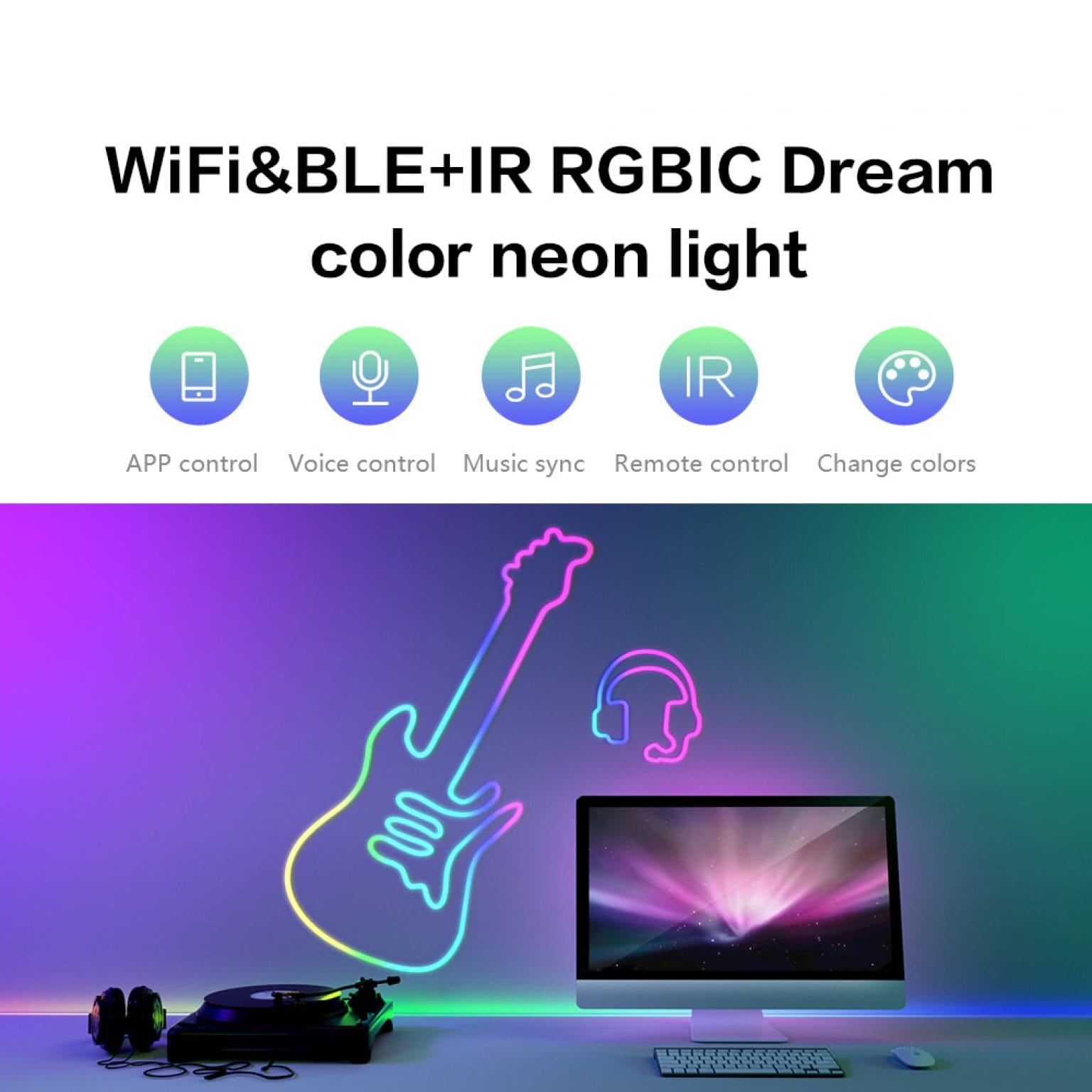 LED Strip Light Controller, with APP Control and Music Sync Mode LED  Controller to Update RGB Strip, Smart Bluetooth RGB Controller with IR  Remote