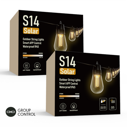 Smart Outdoor String Lights Solar Powered S14/45FT