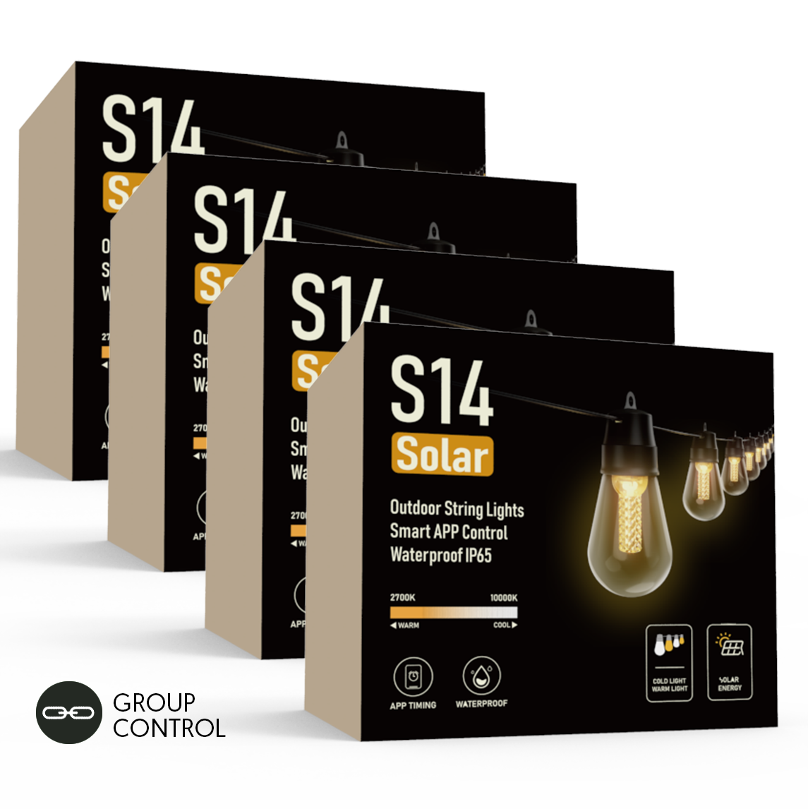 Smart Outdoor String Lights Solar Powered S14/45FT