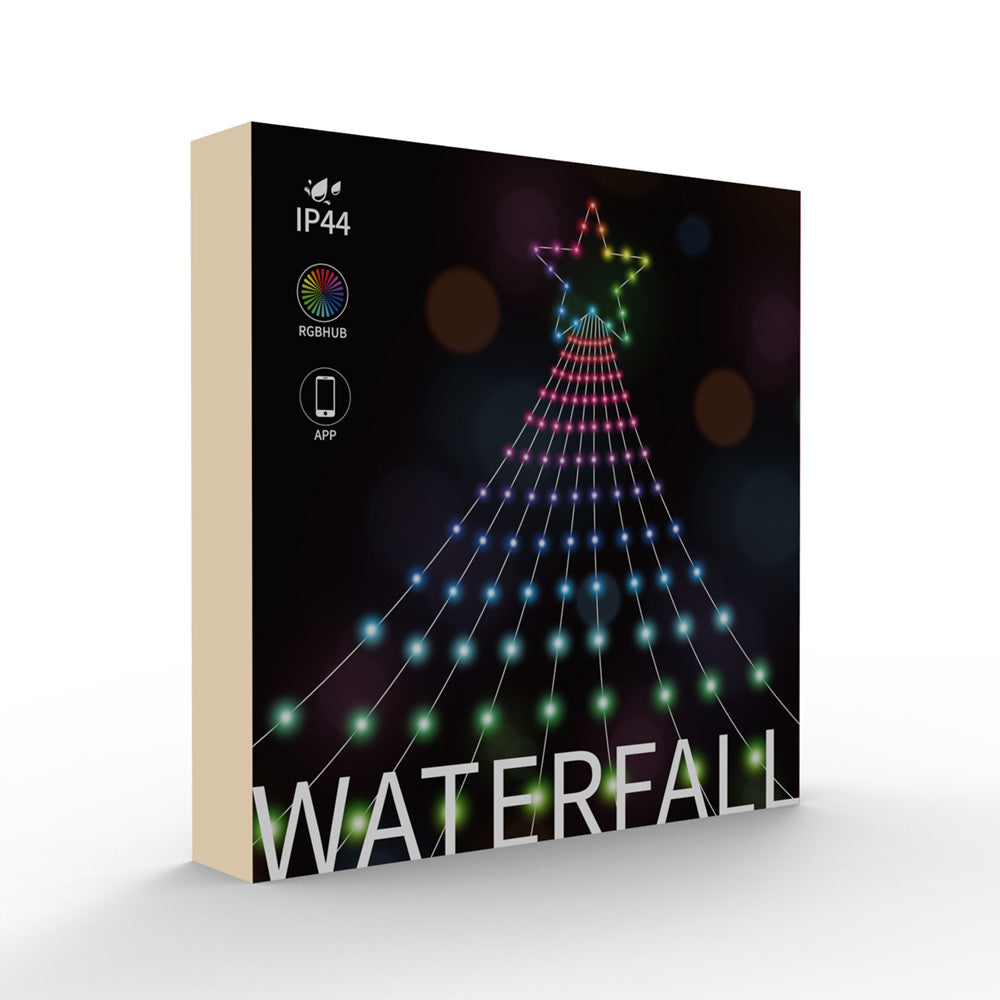 RGB Smart Christmas Tree Waterfall Fairy String Lights Remote